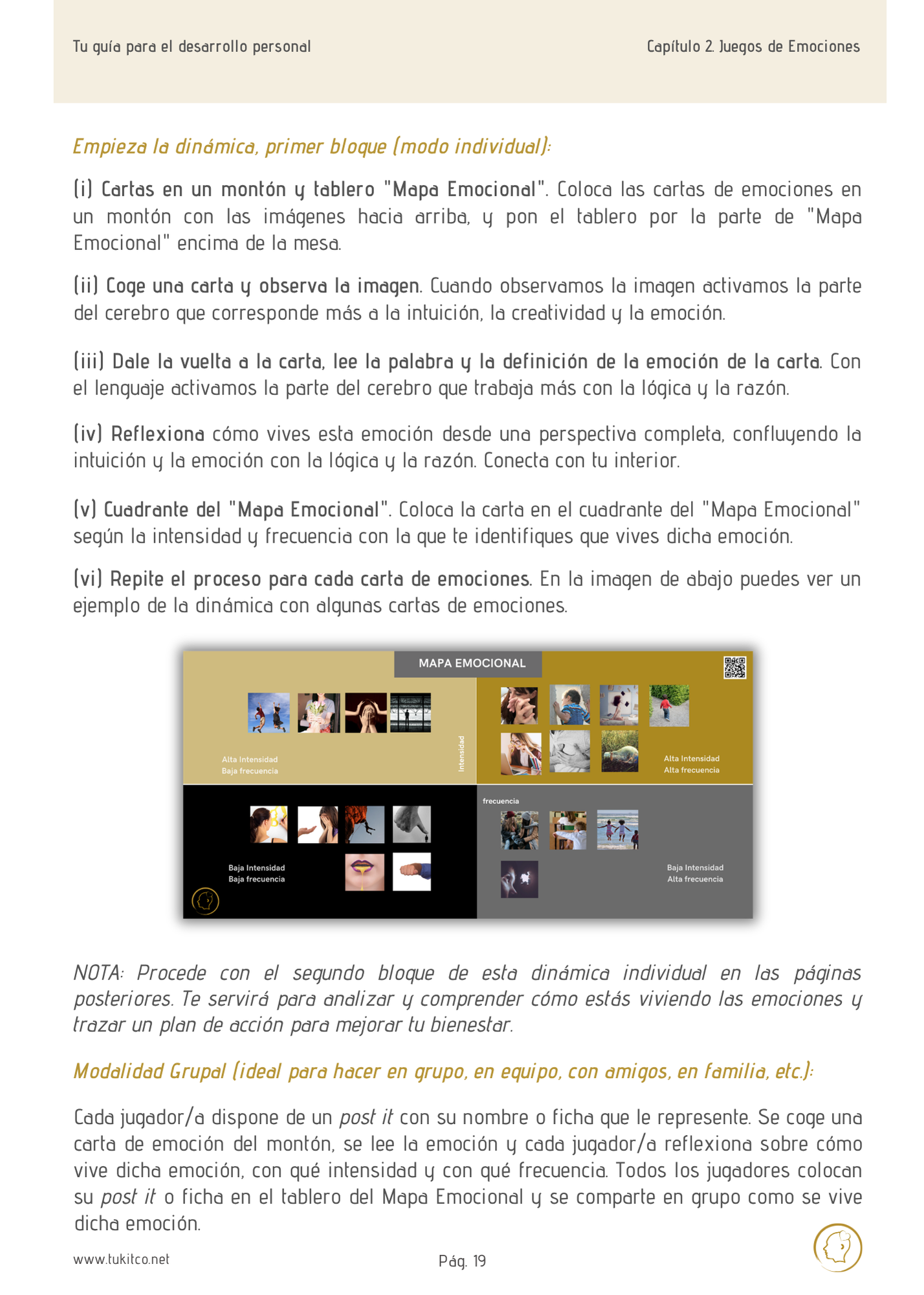 Página completa de la dinámica Descubriendo mis valores de Tu Guía KitCo