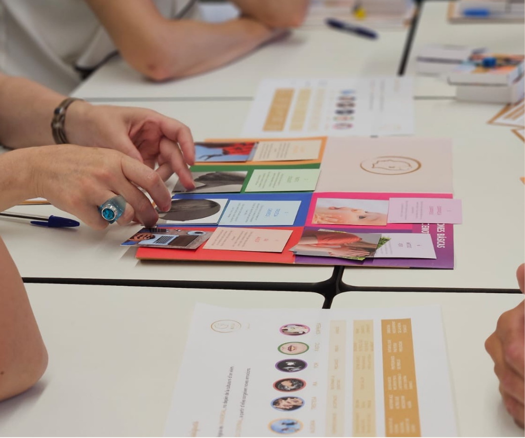 Alumnado trabajando las emociones con las cartas de KitCo