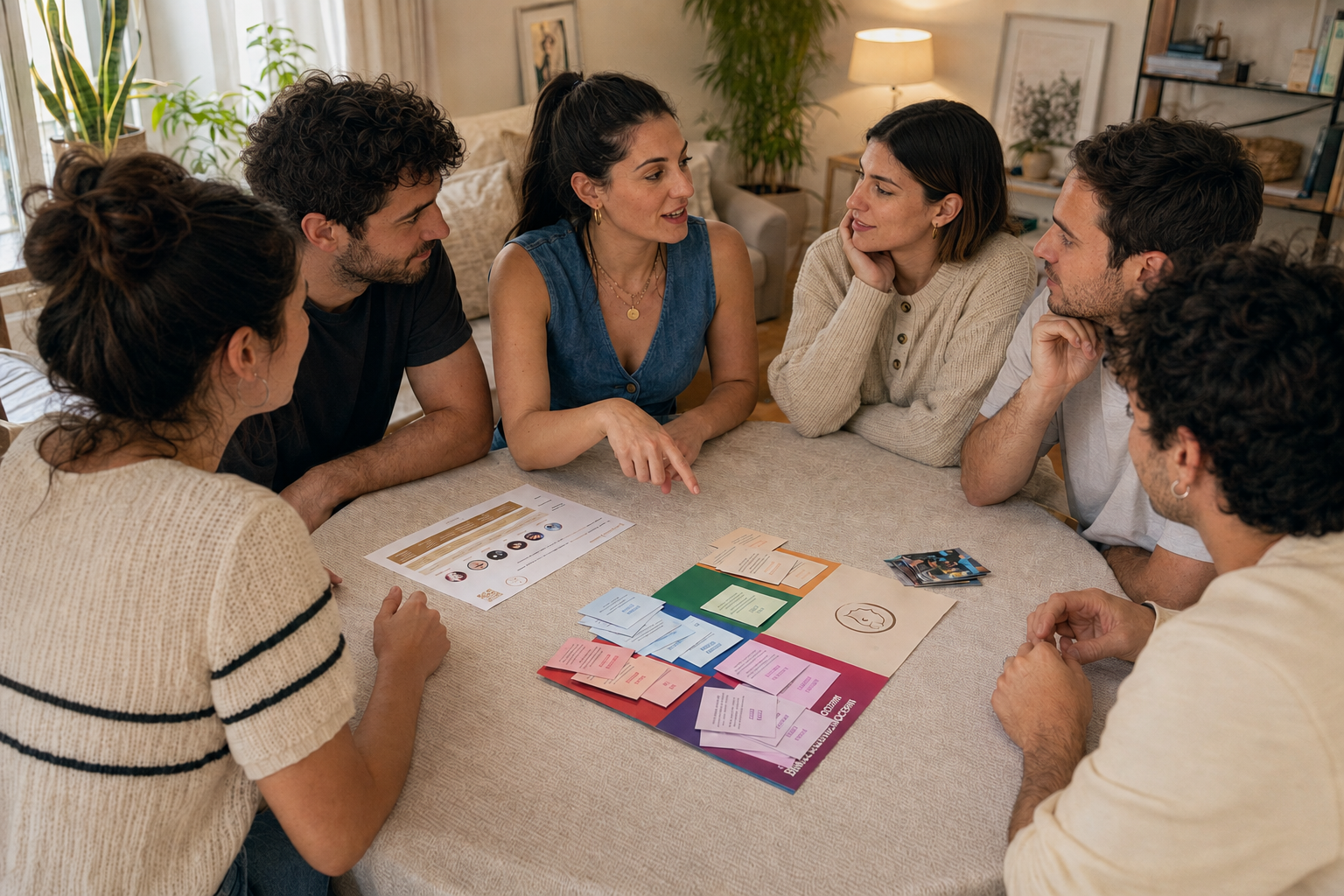 Grupo de amistades compartiendo una dinámica KitCo